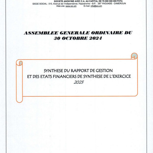 Assemblée Générale ordinaire du 30 octobre 2024
